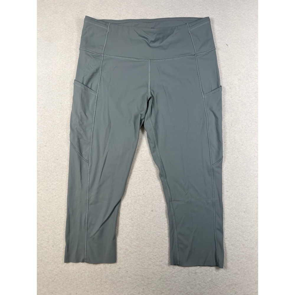 Lululemon Women Fast Free Crop‎ Tights 19" Nulux LW6BCUS BUCA Blue Cast Size 10